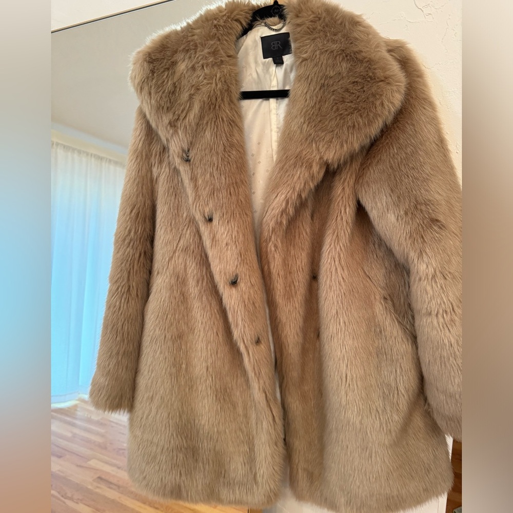 Banana Republic Black Label Faux Fur Coat